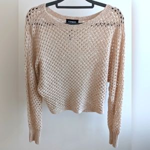 Express Pullover Glittery Pink Knit Sweater Size XS